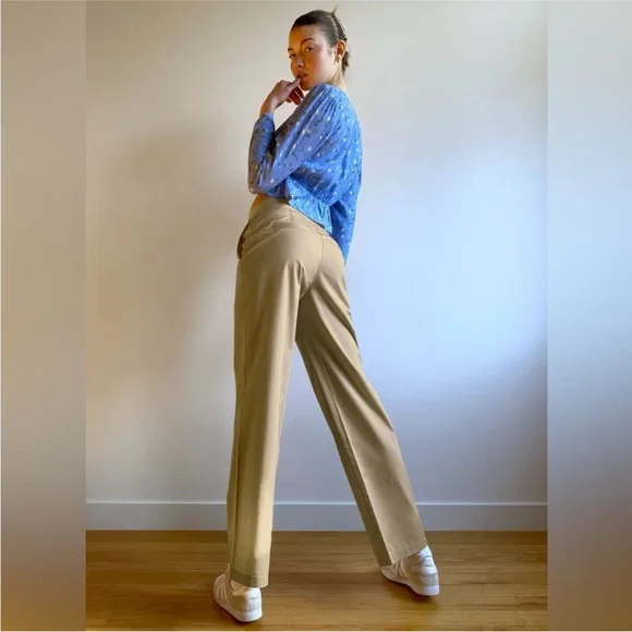 Aritzia Sunday Best Charlie Wide Leg Trousers Taupe Beige Size 8 - Picture 2 of 10